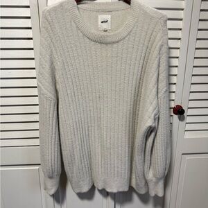 Aerie Cream Ribbed Sweater